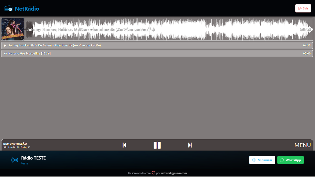 Screenshot do NetRadio